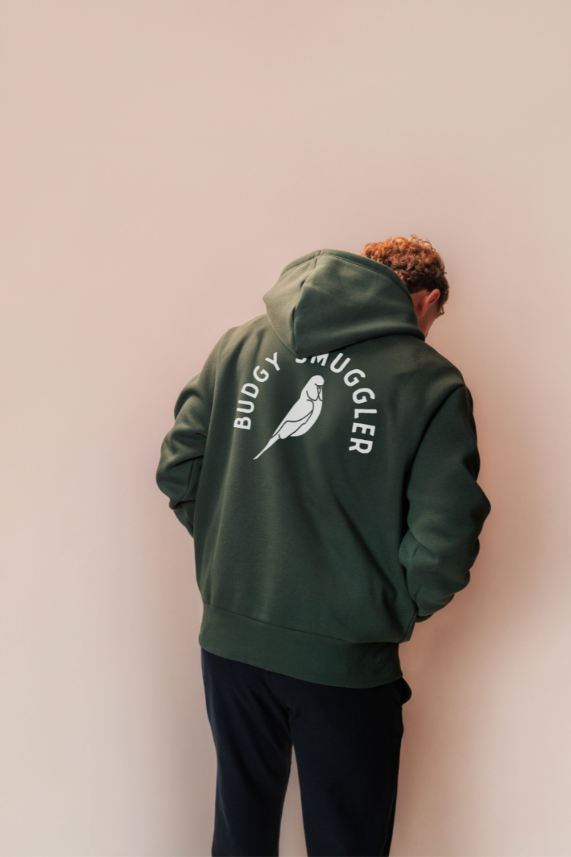 Sweat à Capuche Vert Budgy Logo