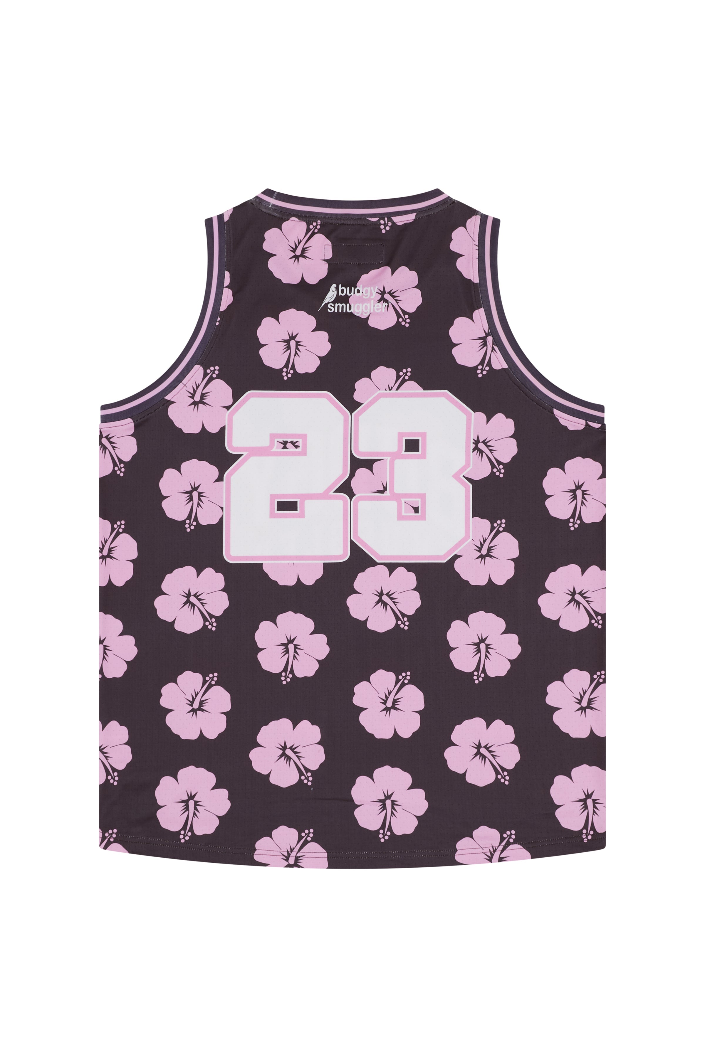 Maillot de Basket en Hibiscus Rose et Marron