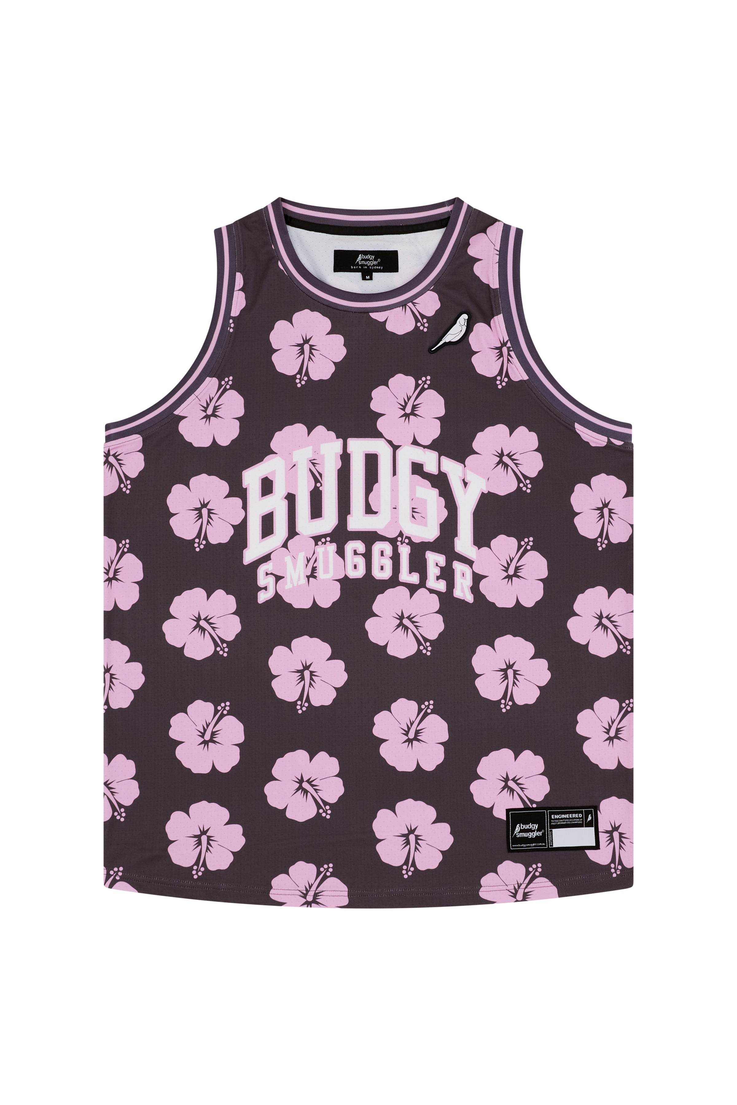 Maillot de Basket en Hibiscus Rose et Marron
