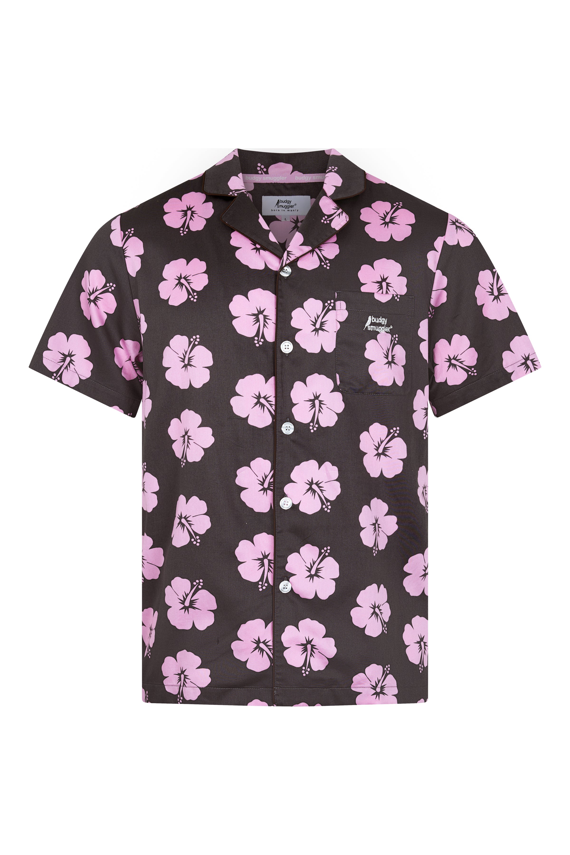 Pyjama Hommes en Hibiscus Rose et Marron