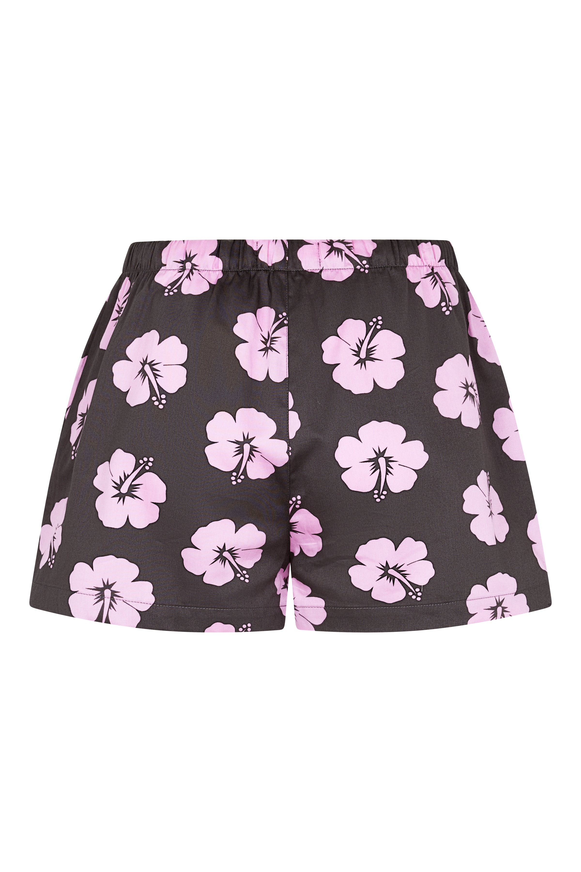 Damen-Pyjama-Set in Hibiskusrosa und Braun