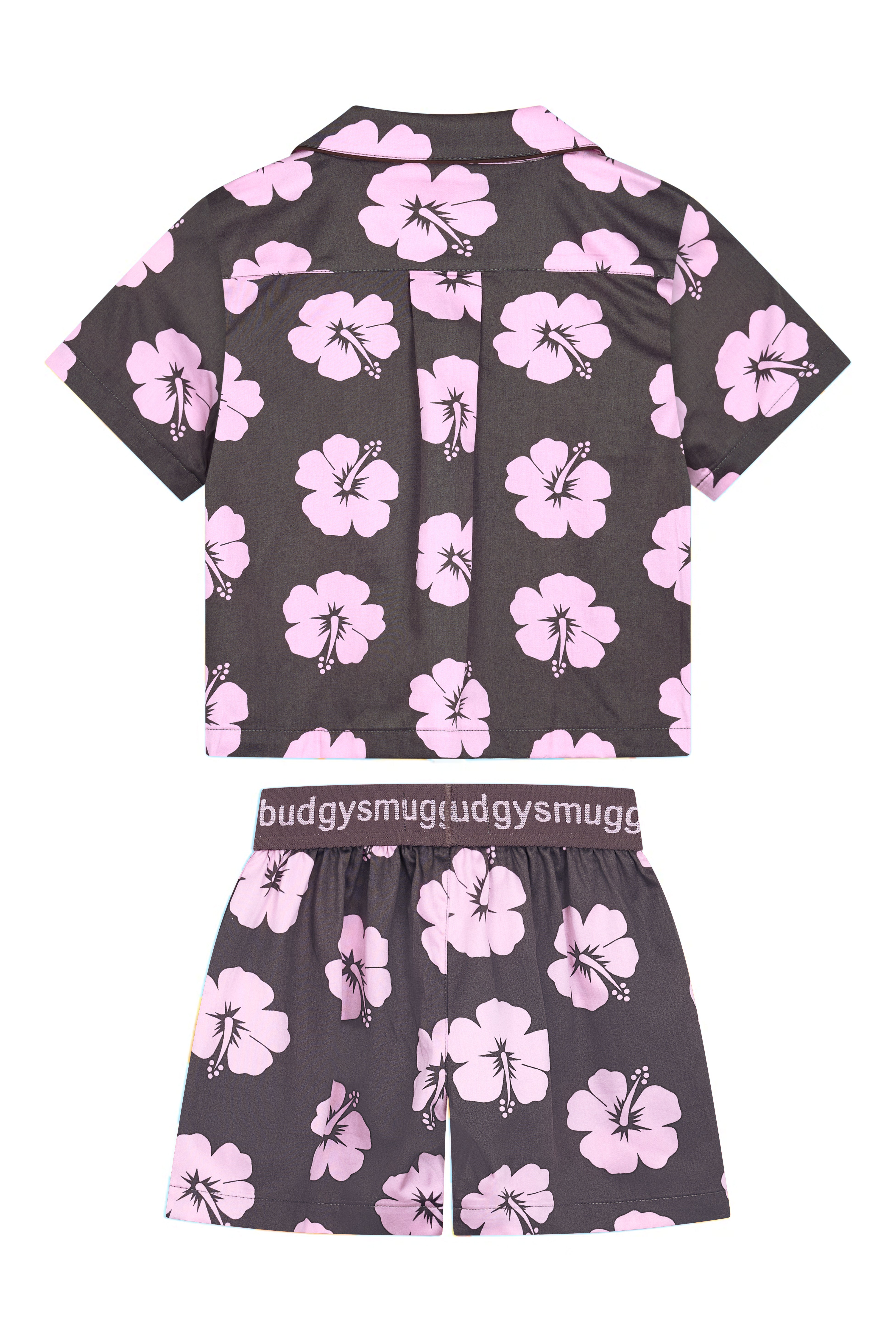 Pyjama Enfants en Hibiscus Rose et Marron