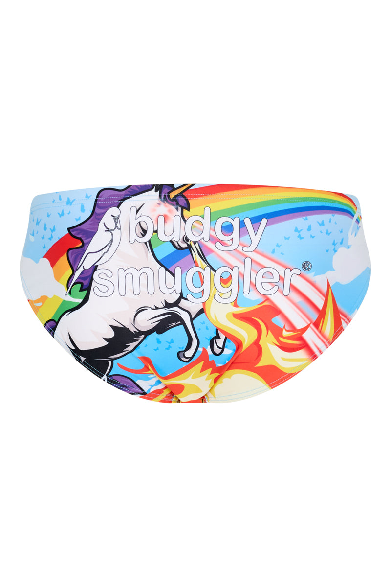 Regenbogen-Einhorn mit Laseraugen