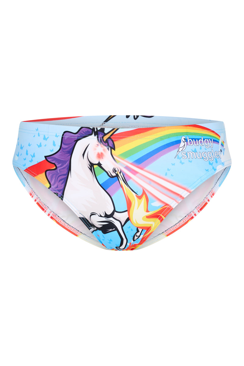 Regenbogen-Einhorn mit Laseraugen
