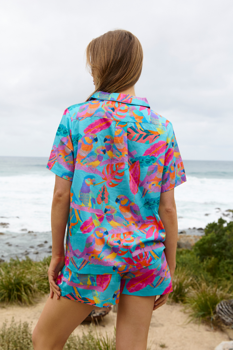 Ensemble Pyjama Femmes en Electro Perroquets