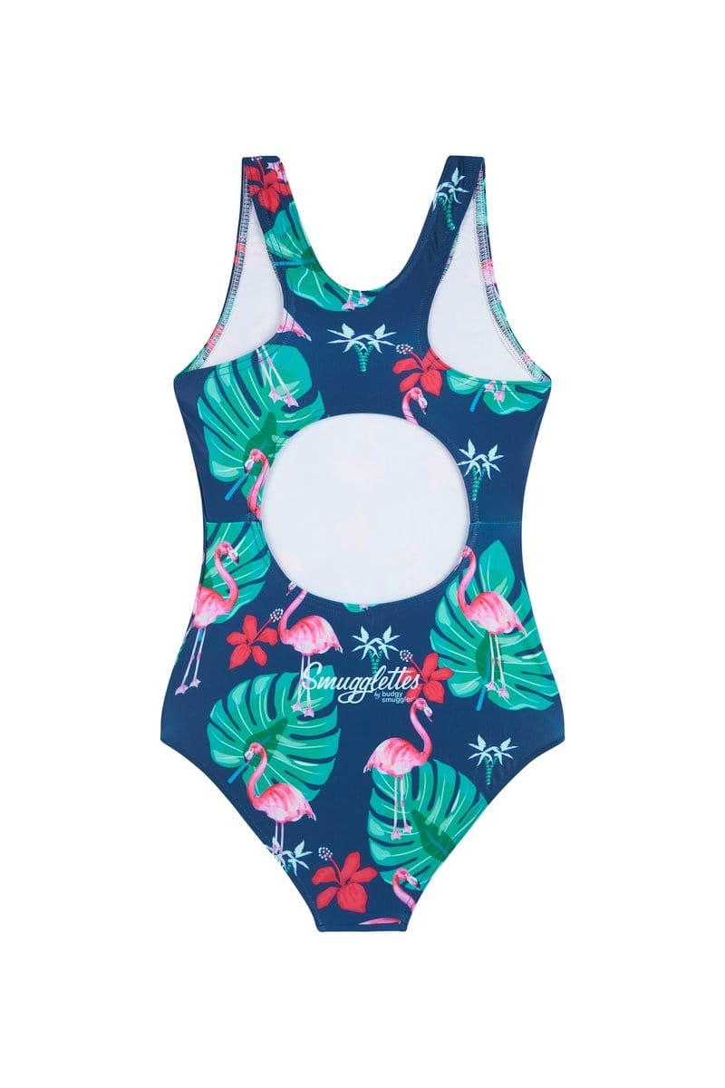 Girl's One Piece in Flamingoes