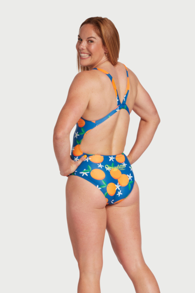 One Piece with Thick Straps in Orange