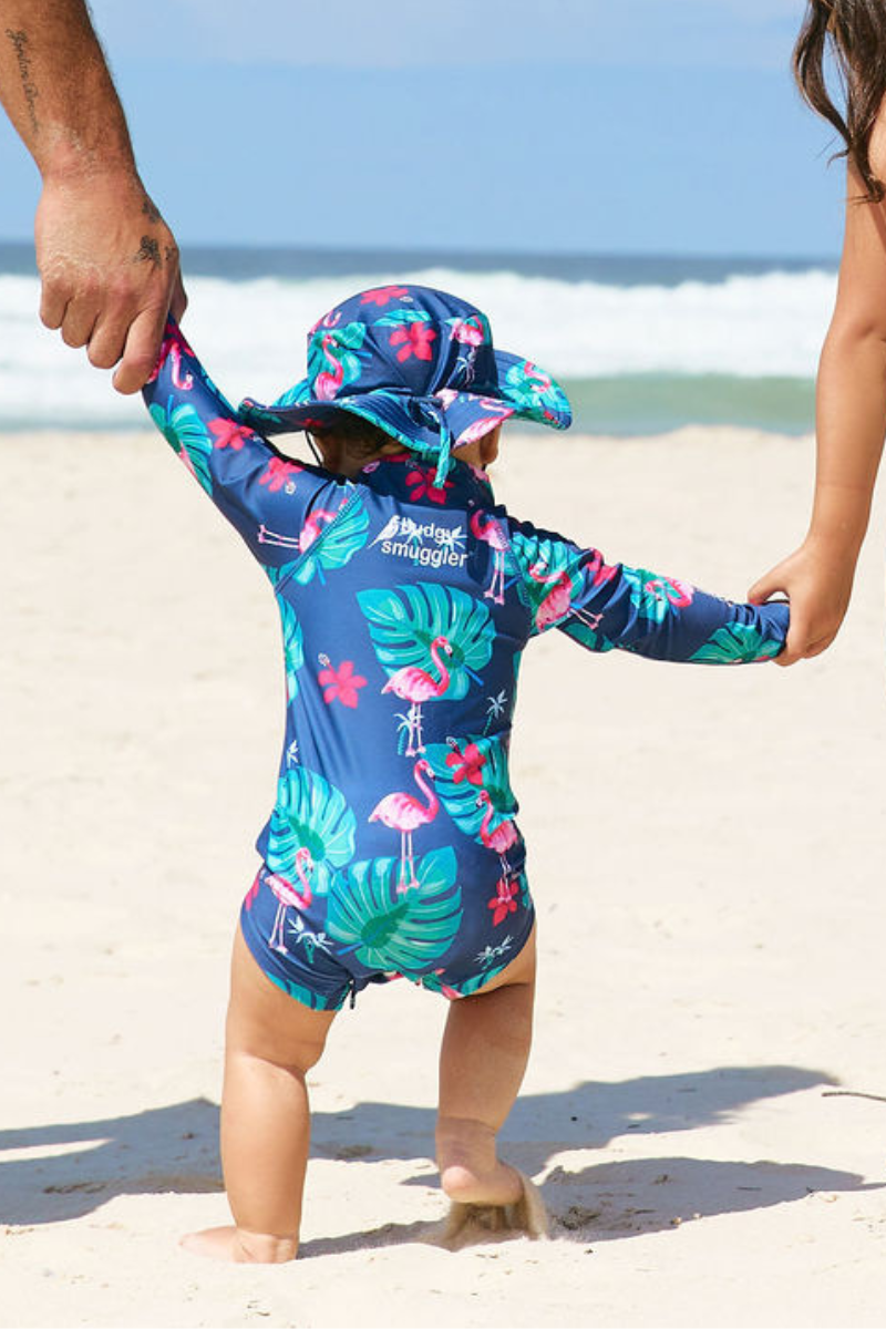 Coffret enfant maillot Body Short  & Bob de Bain en Flamingoes UPF 50+