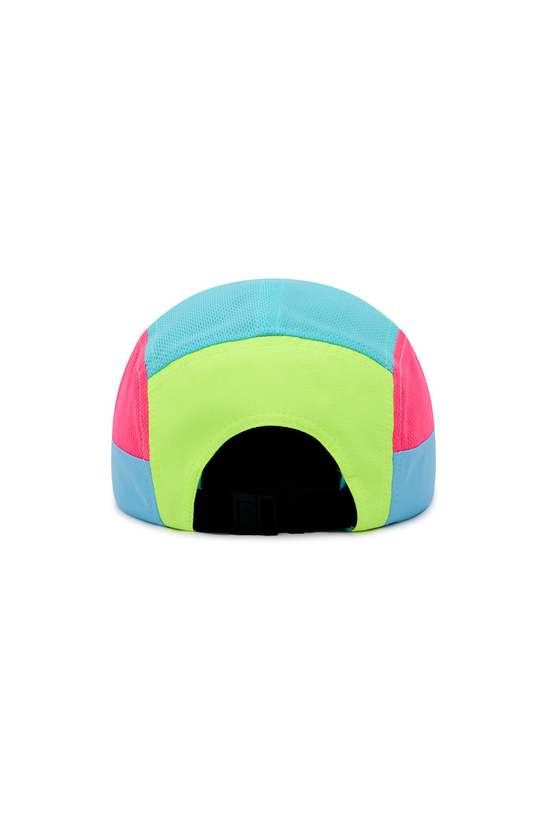 Running Cap en Jaune Bleu et Rose