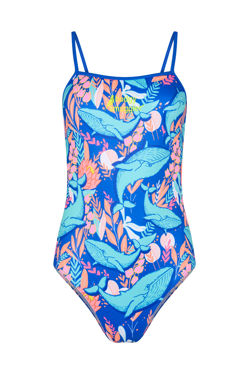 Thin Strap One Piece in Blue Whale 