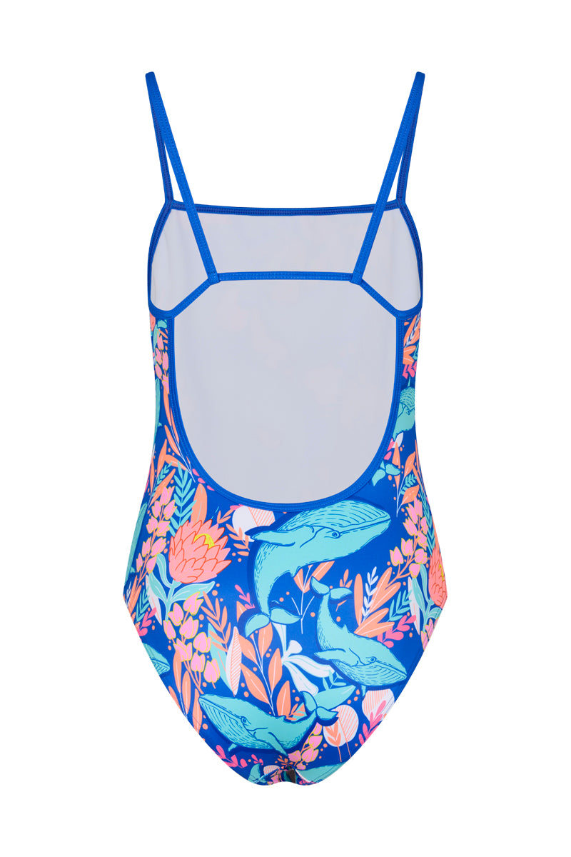 Thin Strap One Piece in Blue Whale 