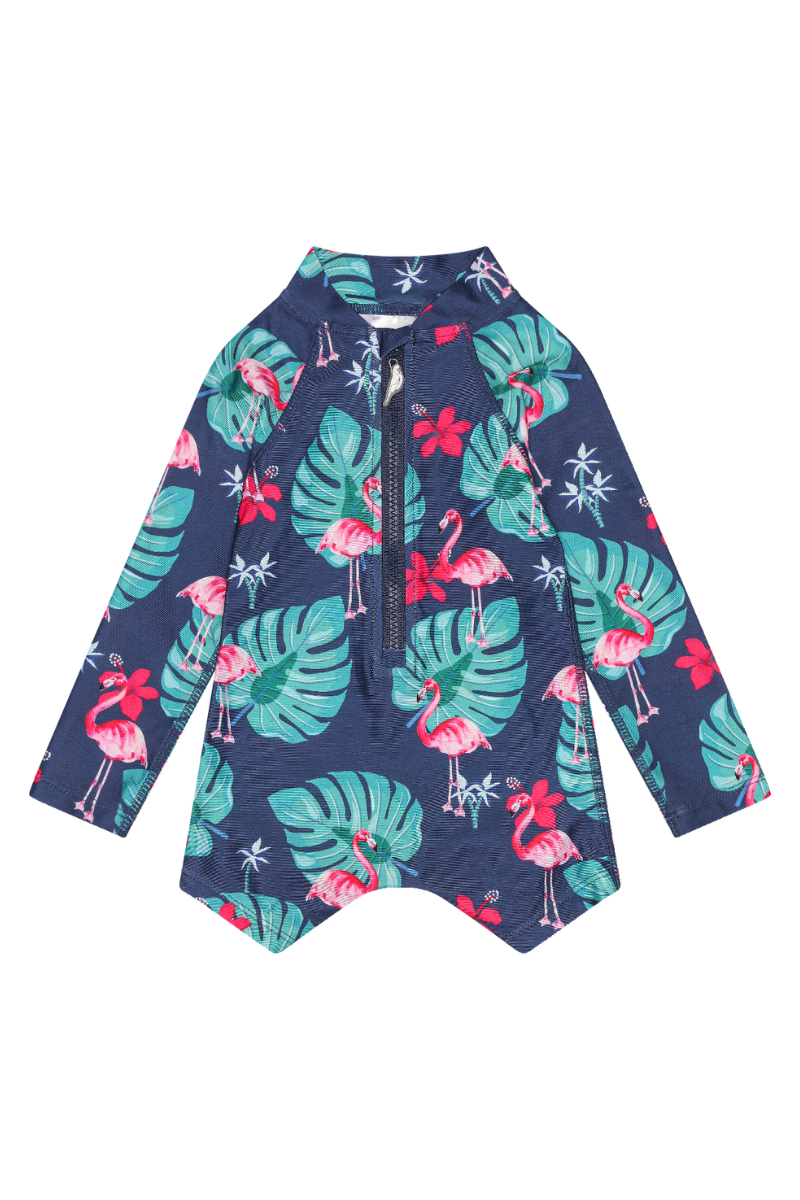 Coffret enfant maillot Body Short  & Bob de Bain en Flamingoes UPF 50+