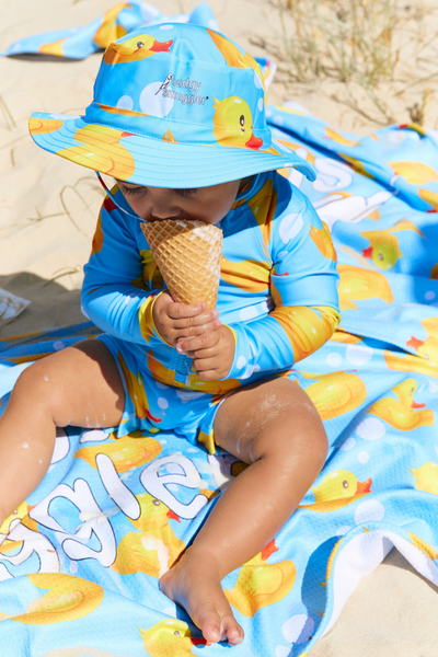 Coffret enfant maillot Body Short enfant et Bob de bain en Canards UPF 50+