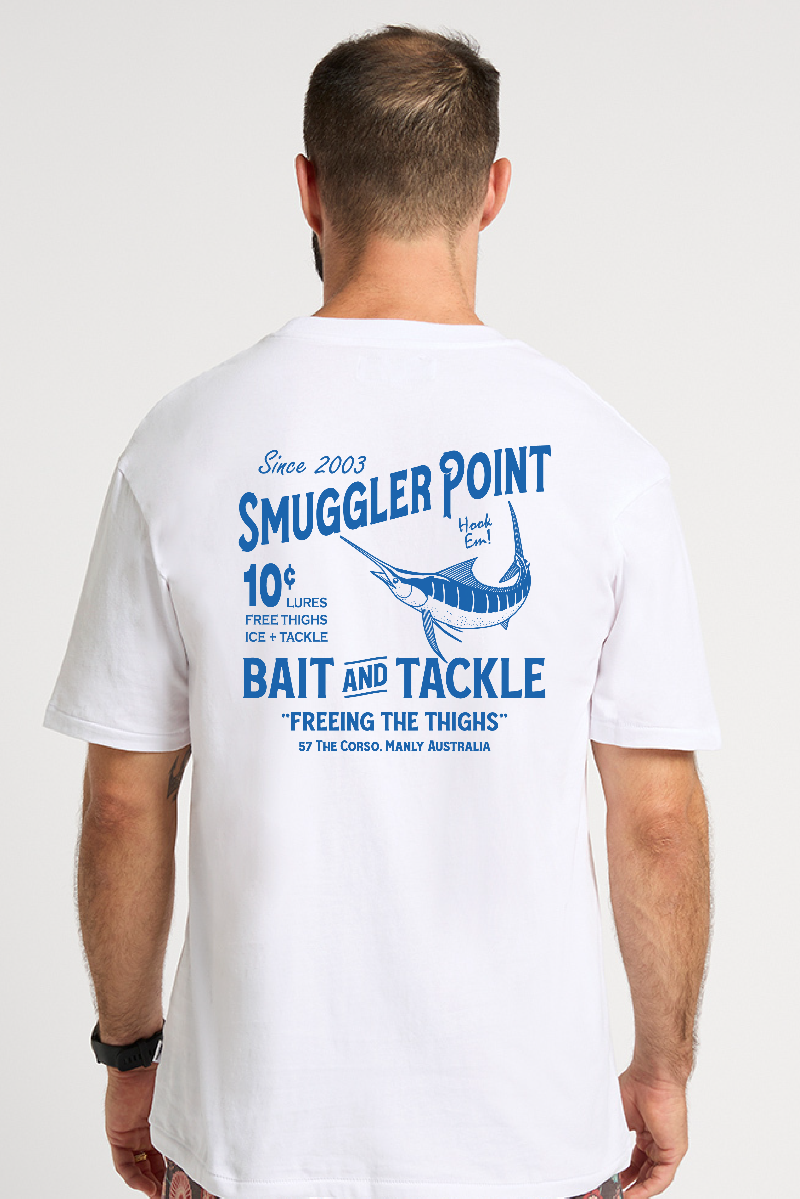 Teeshirt Blanc Fishing Bait and Tackle