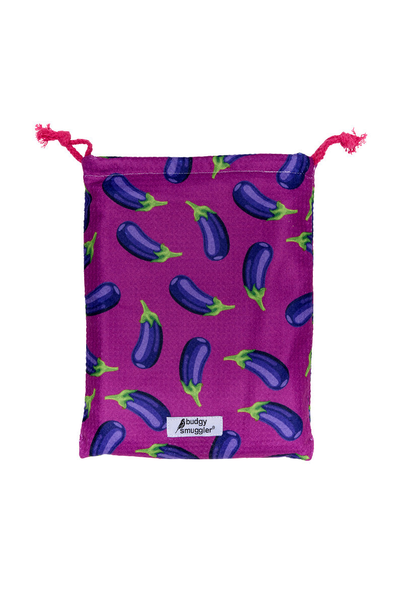 Serviette de Plage Double Face en Aubergine Obscène | Logo Central