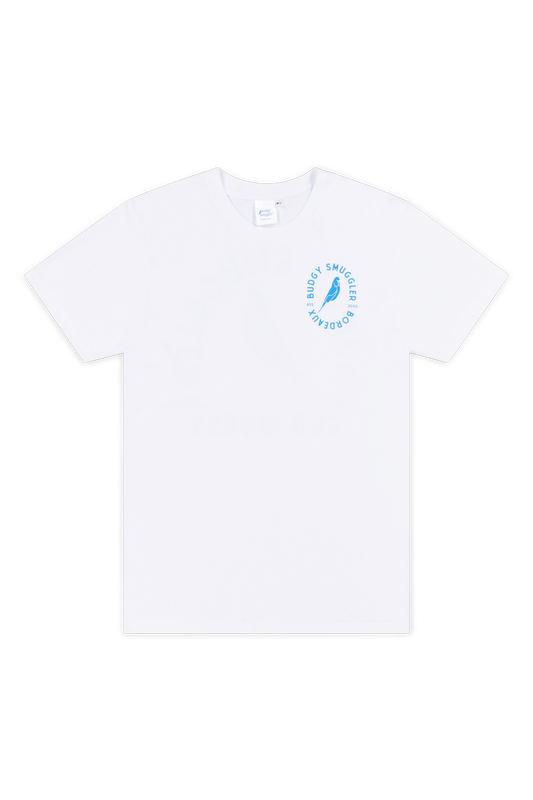 T-Shirt Bordeaux / Südwest in weiß-blau