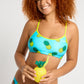 Bikini Hose "Shelly" mit blauem Ananas Muster