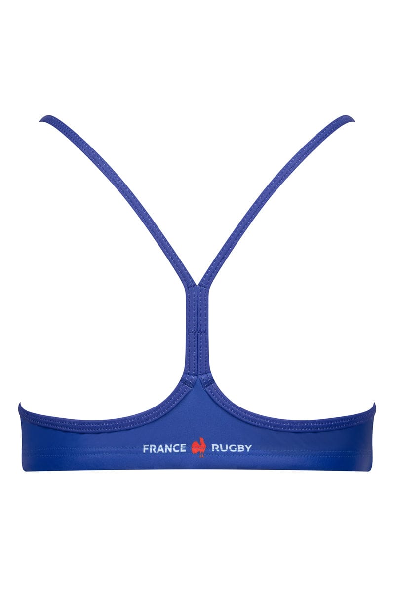 Bikini Top "Freshwater" mit blauem Frankreich Rugby Muster