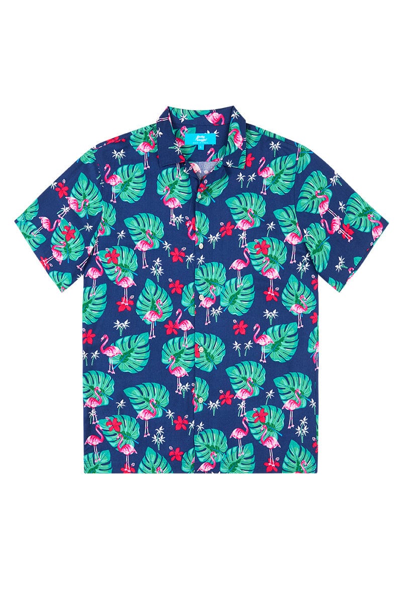 Hawaii Hemd mit Flamingo Muster