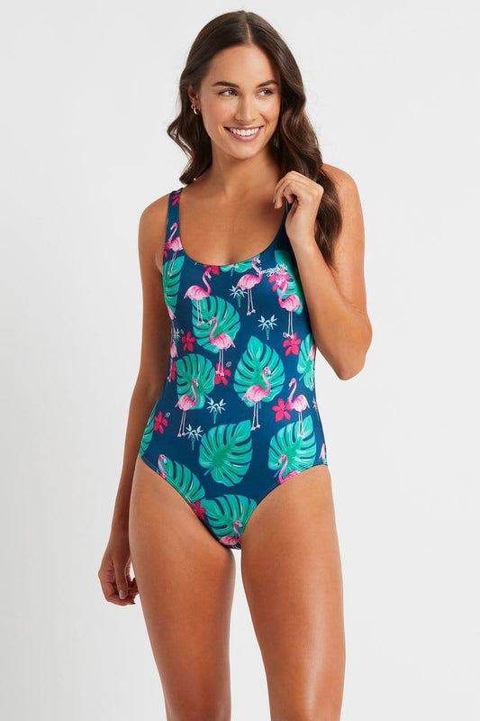 Poolside One piece in Flamingoes
