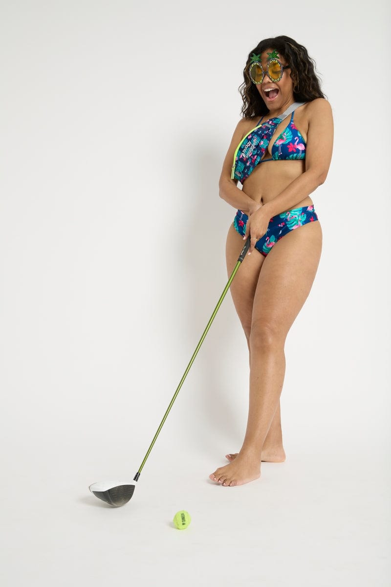 Bikini Hose "Goldie" mit Flamingo Muster