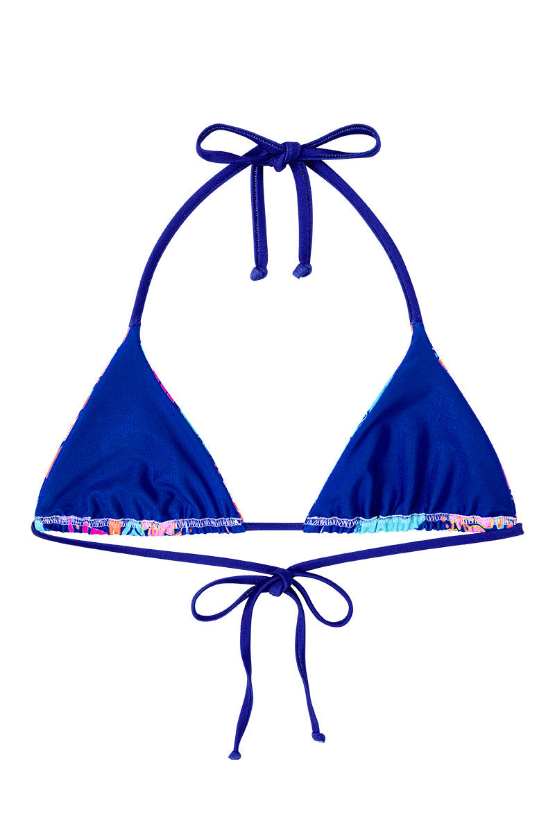 Triangle Bikini Top "Tallow" mit Blauwal Muster